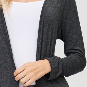 Charcoal Long Cardigan with Side Seam Pockets